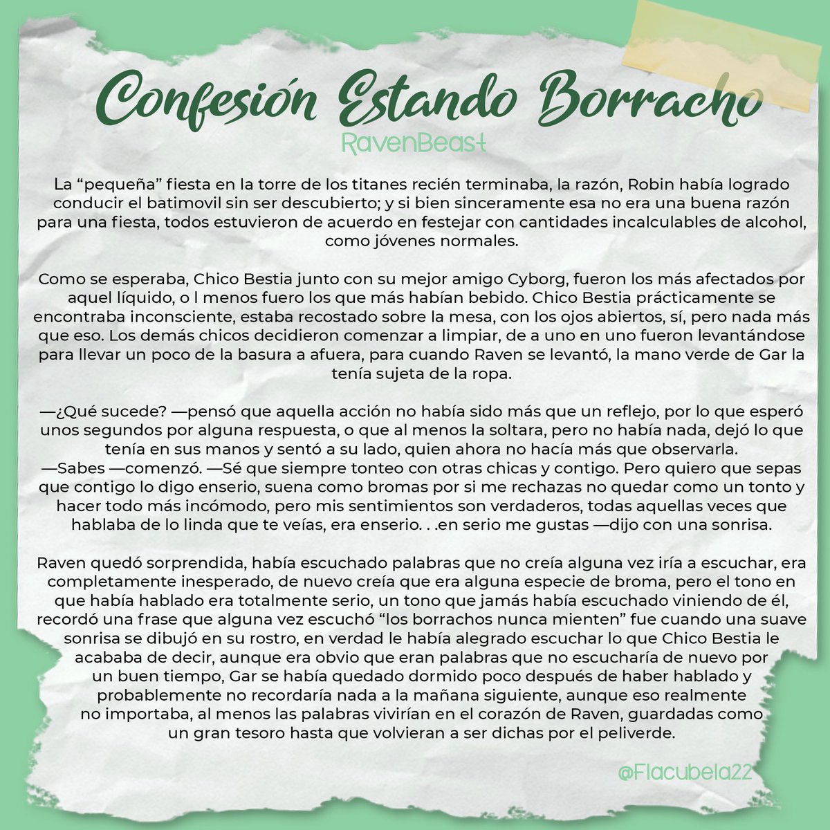 NelluyDraws's tweet photo. #flufftober  día 10:

ミ★ Confesión Estando Borracho★彡

Escrito por: https://t.co/2PrB3ZnOmx…

#ravenbeast #Raven #Beastboy #TeenTitans #Drawtober https://t.co/rgBen3wKhl