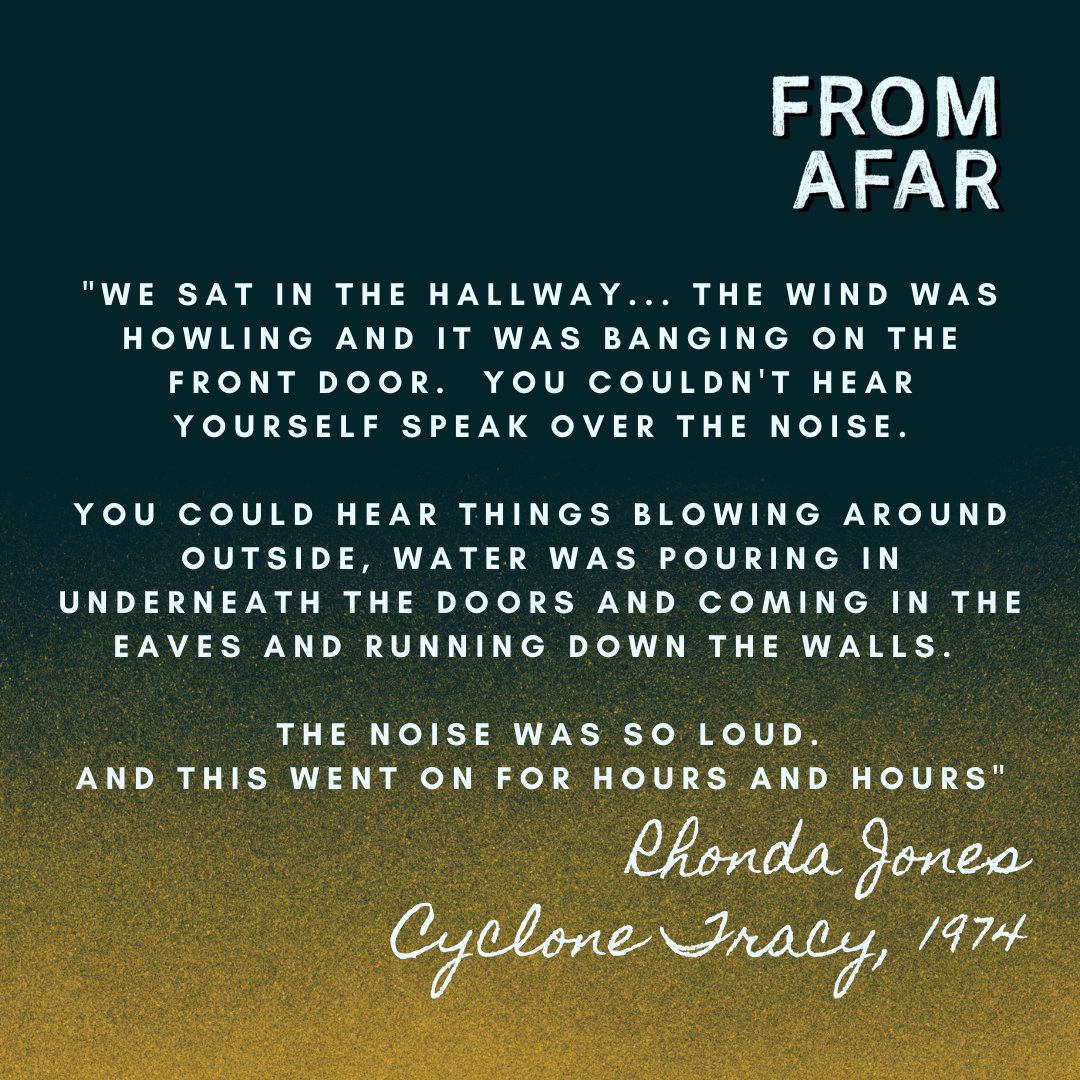 Listen, first hand, what it was like living through Cyclone Tracy as Rhonda Jones shares the hours of sitting in her hallway...waiting and hoping.  
apple.co/3joHz7N
#podcast #bigweather #survival #darwin
