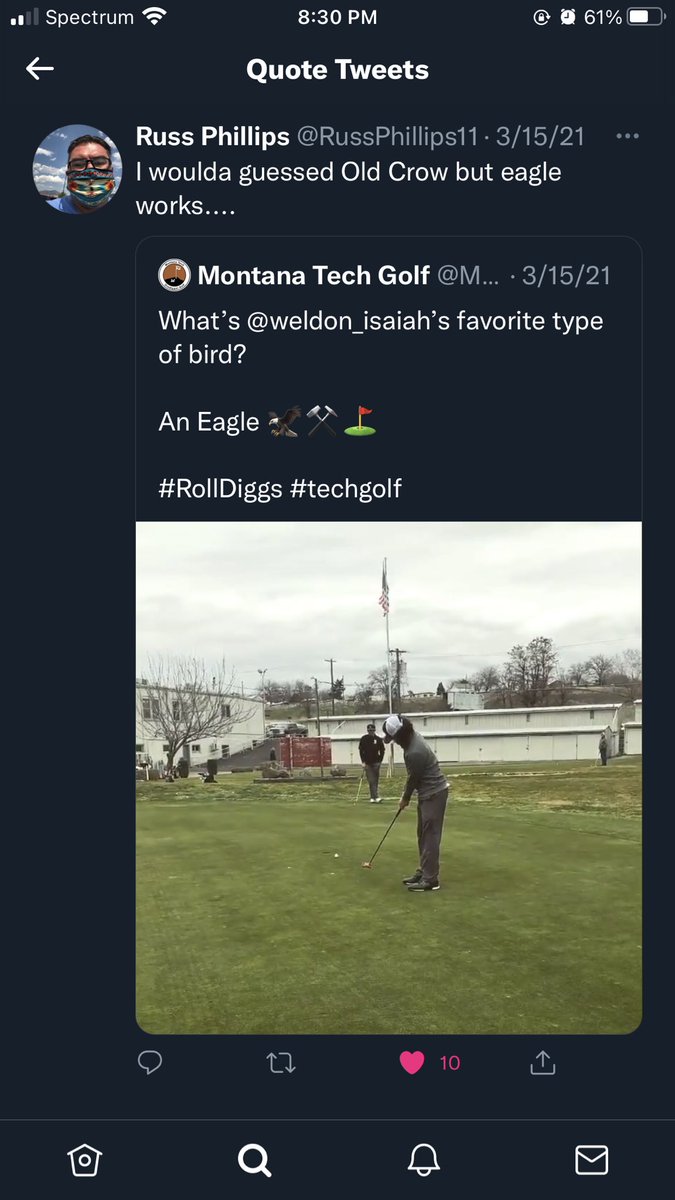 isaiahweldon's tweet photo. Shoutout to the Big Tomahawk!! I’ve had added motivation to make eagles since he started the inside joke and I always text him when I get an “Old Crow”. Russ is a great dude and always supports us student athletes. Thanks for the gift buddy! @RussPhillips11 https://t.co/Frmi4oXh0e