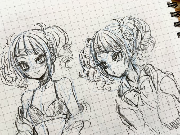 練習でも摩美々描いてる 