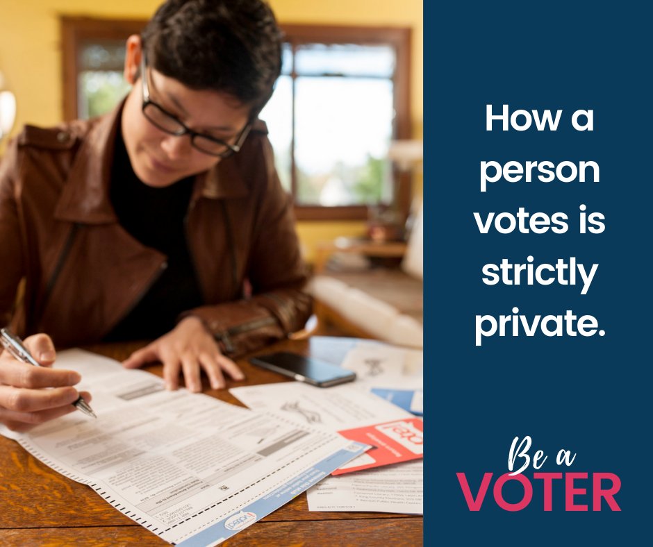 LWVWA's tweet photo. No one can obtain info from the elections office about how you voted on candidates and measures. Ballot privacy is secure and protected. 

🗳️🗳️TODAY is election day!🗳️🗳️

Make sure your ballot is in by 8PM

#WAVotingFacts
photo credit: @kcelections https://t.co/qIe8SrWeyn