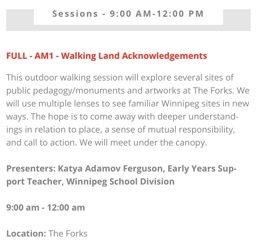 katya_ferguson's tweet photo. Thank you to everyone that walked with me and participated in my session on Walking Land Acknowledgements at the Forks today! #MTSPDday #CAYCMB❤️ Uncovering the #curriculum that lives all around us…. https://t.co/xbILK4KUff
