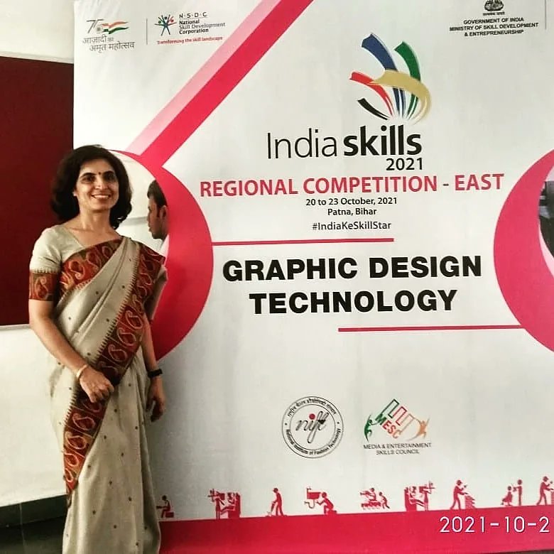 virtualciti's tweet photo. SXILL Founder Neelu Kapoor on National Duty at NIFT, Patna as Jury for Graphic Design Regionals #mesc #mescindia #nsdc #indiaskills #asiaskills #worldskills #sxill #sxillmentors #sxillstars #sxillschool #graphicdesigncareers #graphics #graphicdesignprogram #graphicdesign #nift https://t.co/cgIsAdP7a3