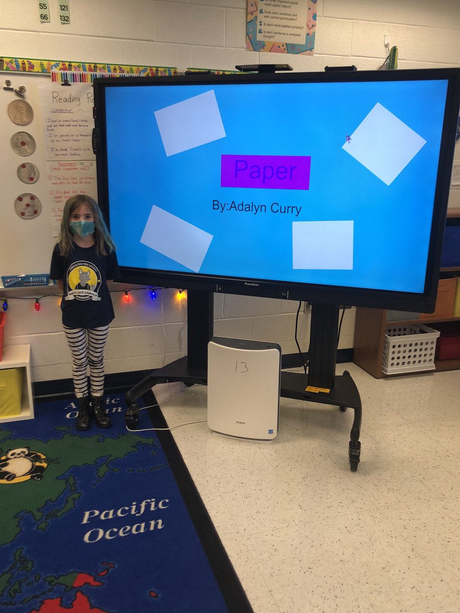 Adalyn taught us how paper is made for genius hour today! <a href="/RLCPrincipal/">Diane Insari</a>