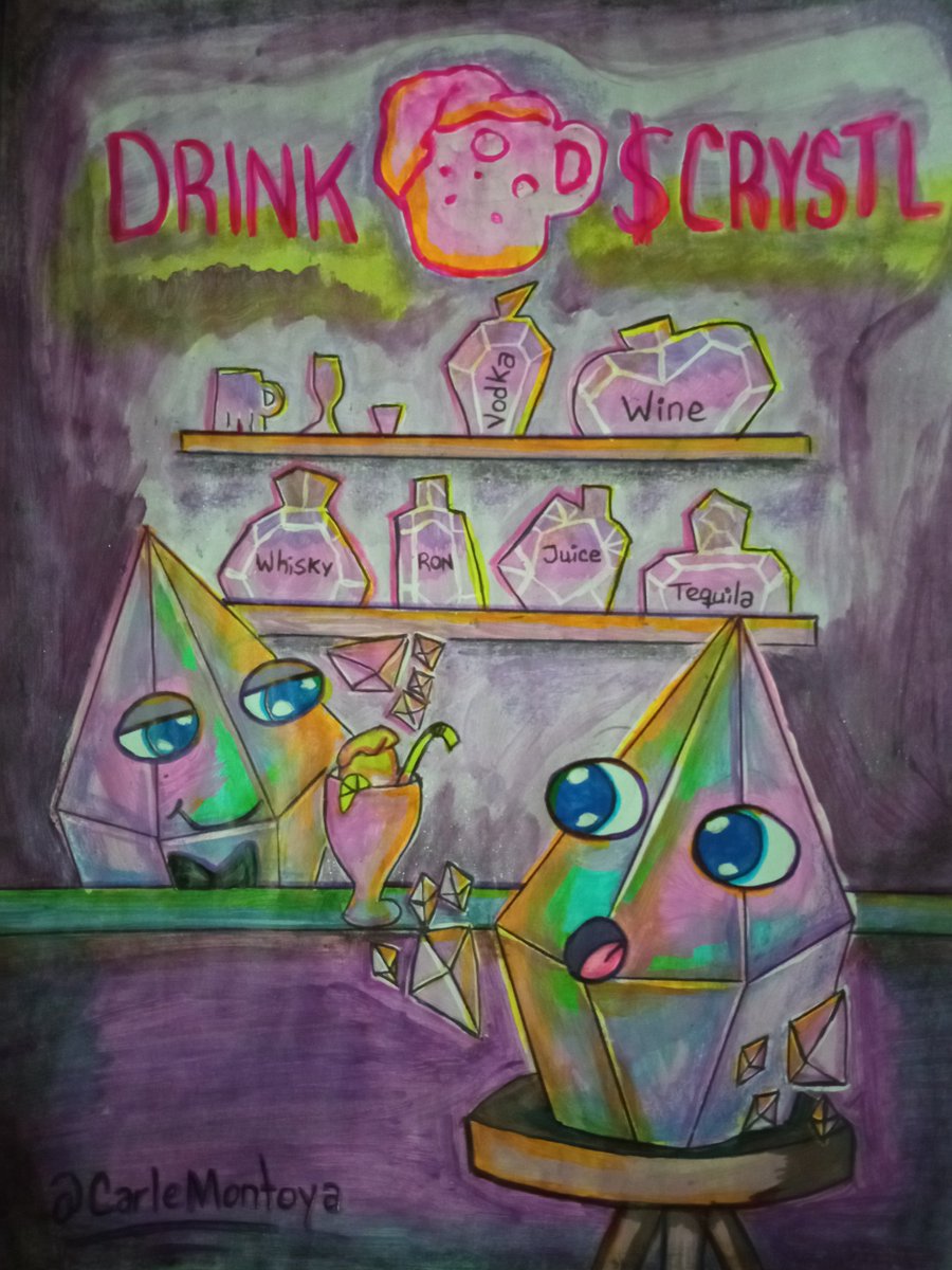 CarleMontoya's tweet photo. @CrystlFinance Here the #Crystals enjoying a good #drink in free time!! 🤭🧑🎨🍻🥃🍹🍸🍷
#CrystalGallery #Giveaway #DeFi #Art #Illustrator #Competition #token #Crypto #cryptoart #CrystlFinance https://t.co/uqMYU7B9dE