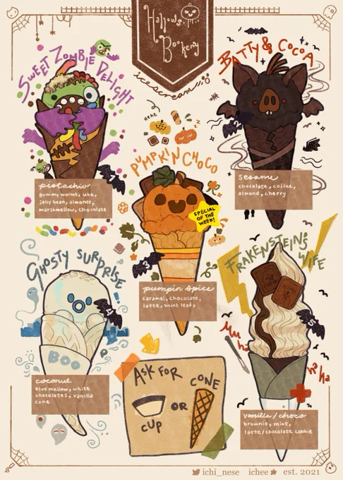 🍦 Some ice cream delights in Hallows Bookery! 🍂 