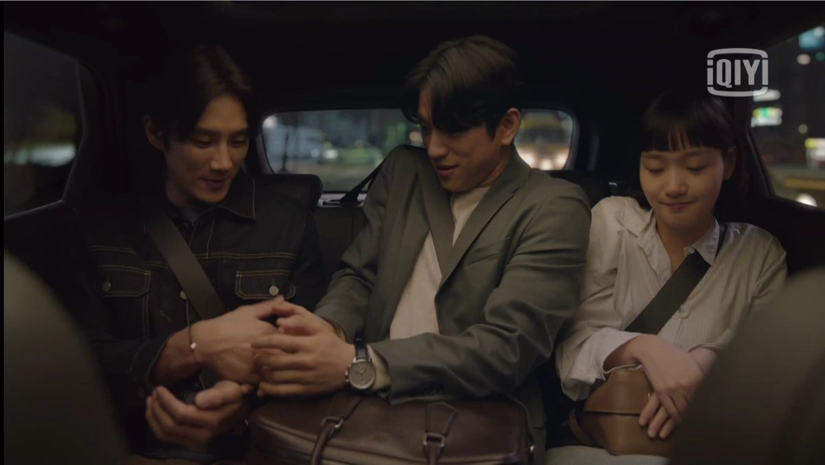 zygmaund's tweet photo. they really put kim go eun with choi minho, ahn bo hyun and park jinyoung in the same car. what a star-studded scene 😭❤

#YumisCells #YumisCellsEp12 https://t.co/Zs4CG5D2IG