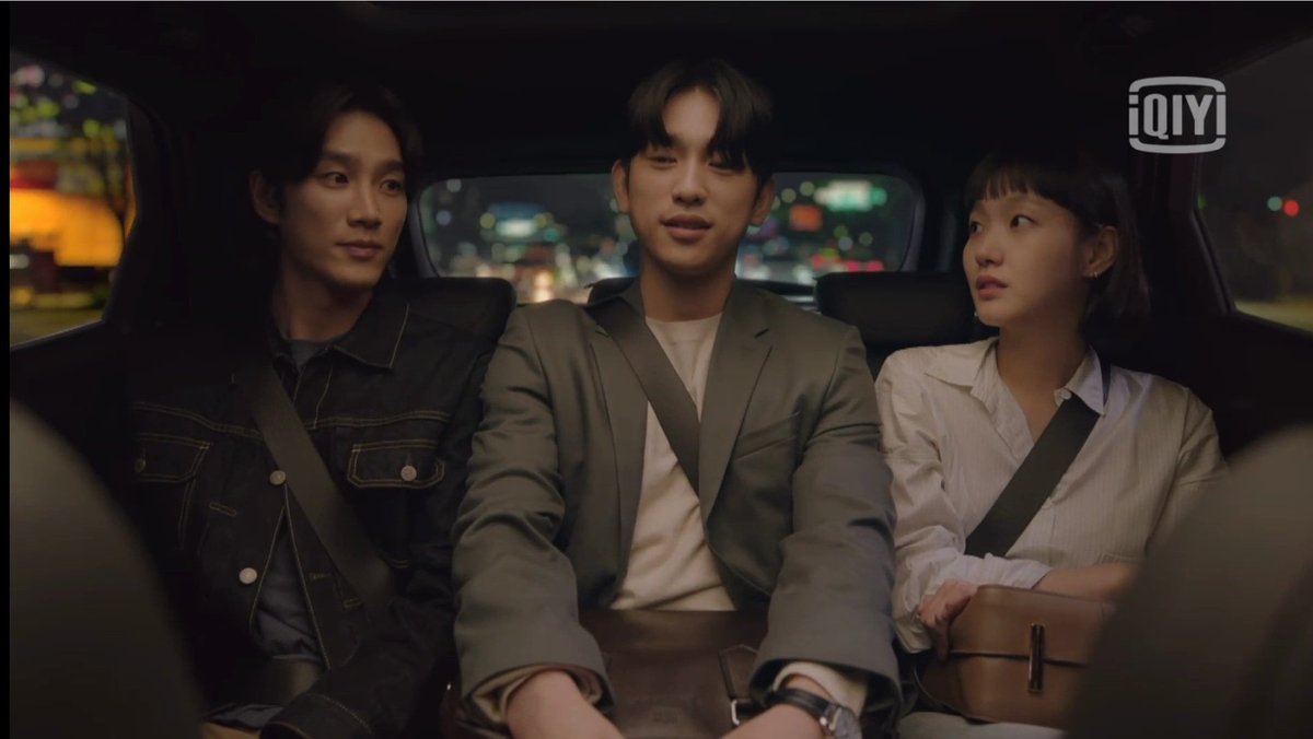 zygmaund's tweet photo. they really put kim go eun with choi minho, ahn bo hyun and park jinyoung in the same car. what a star-studded scene 😭❤

#YumisCells #YumisCellsEp12 https://t.co/Zs4CG5D2IG