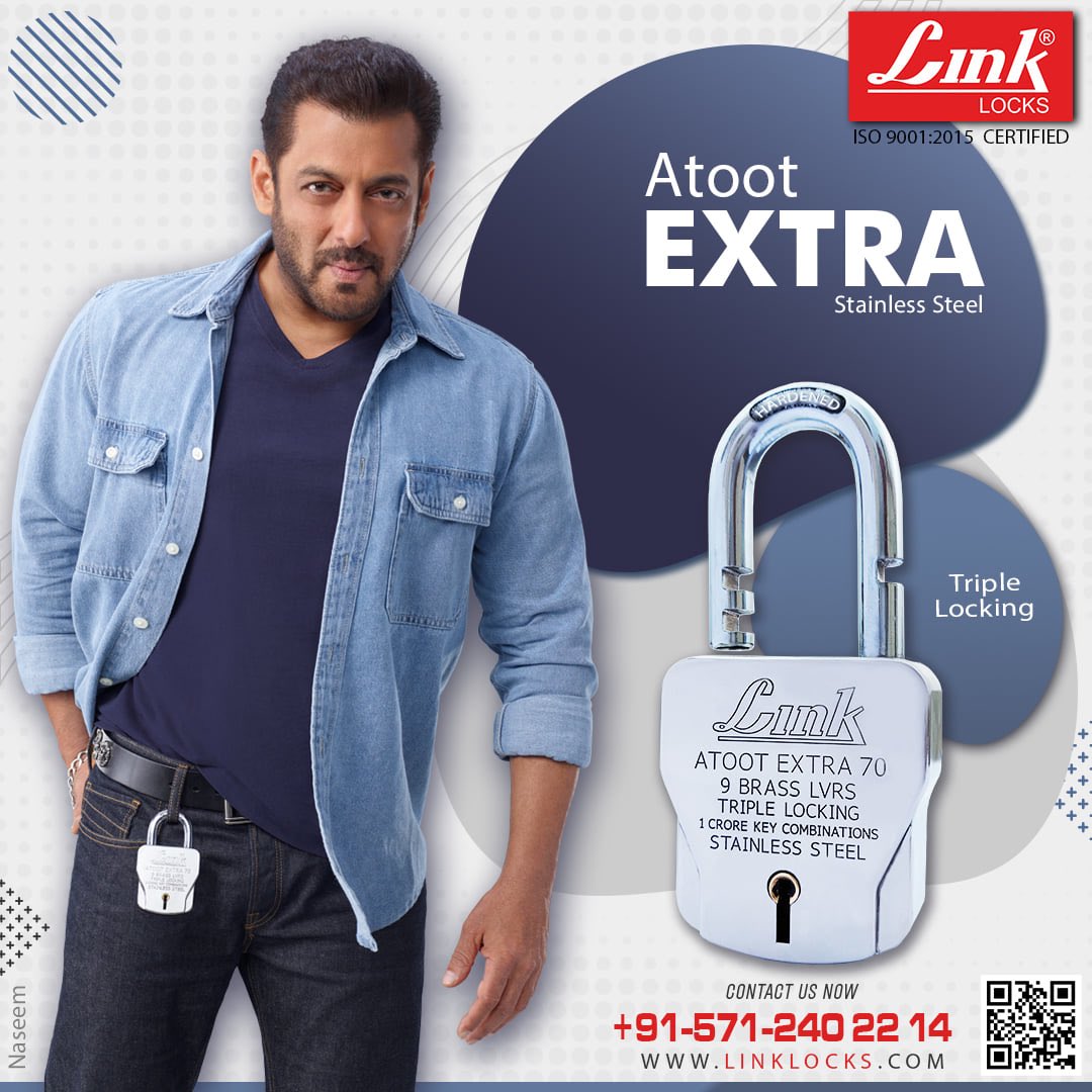sonudub47749189's tweet image. Print AD of #SalmanKhan for Link Locks.🔒#linkLock Atoot extra @BeingSalmanKhan