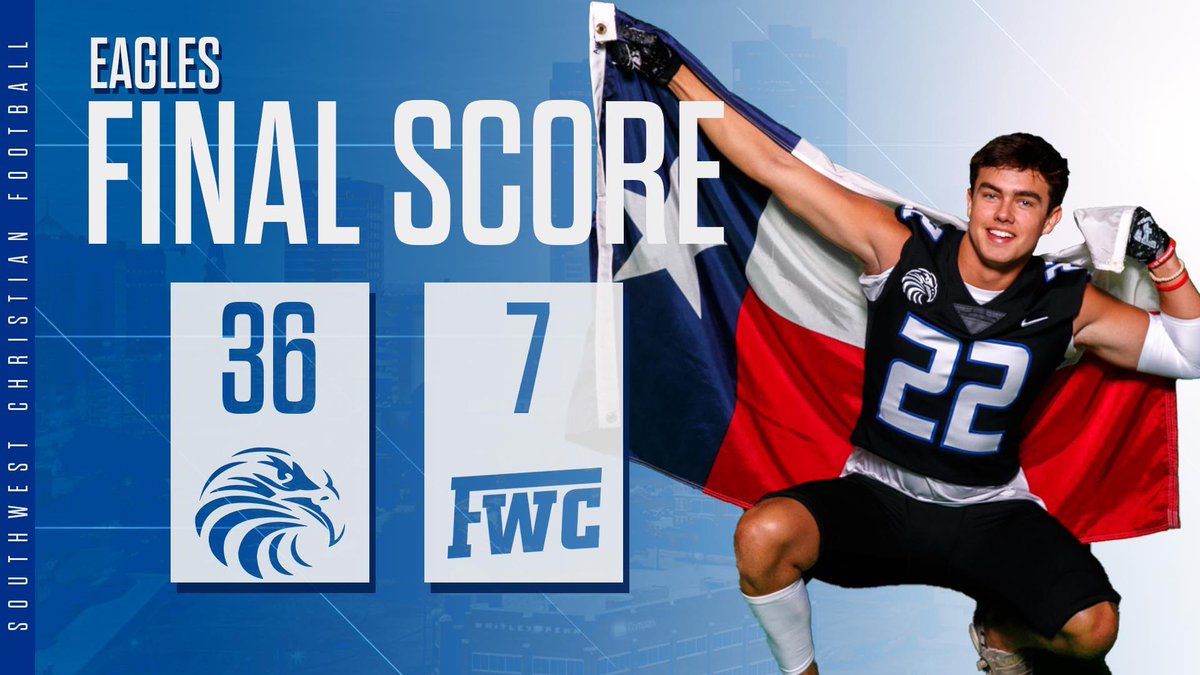 scs_athletics's tweet photo. 🦅🏈 EAGLES WIN 🏈🦅
Varsity Football goes on the road and handles the Cardinals of Fort Worth Christian to improve to 6-2 (3-0)! 

#GoEagles 
#SCSFootball https://t.co/aEICUlLlLV