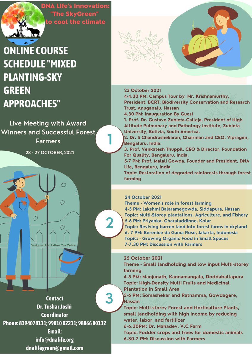 dnalifeorg's tweet photo. Training schedule
☘ Live Demo forest farms by Expert farmers
☘ Low input and high return forest farming
☘ Nature-Friendly Farming
☘ E-certificate will be provided
🏷Register at: https://t.co/q6A9tZelmm
Visit for details: https://t.co/j3U6cjY6Nf
#skygreen #DNALIFE https://t.co/KsPaYDjuEJ