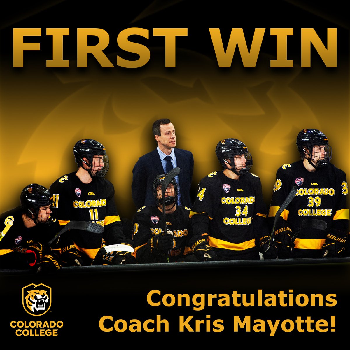CCTigerHKY's tweet photo. Congrats @CoachMayotteCC! Here's to the first of many! https://t.co/EFuhHwSOrp