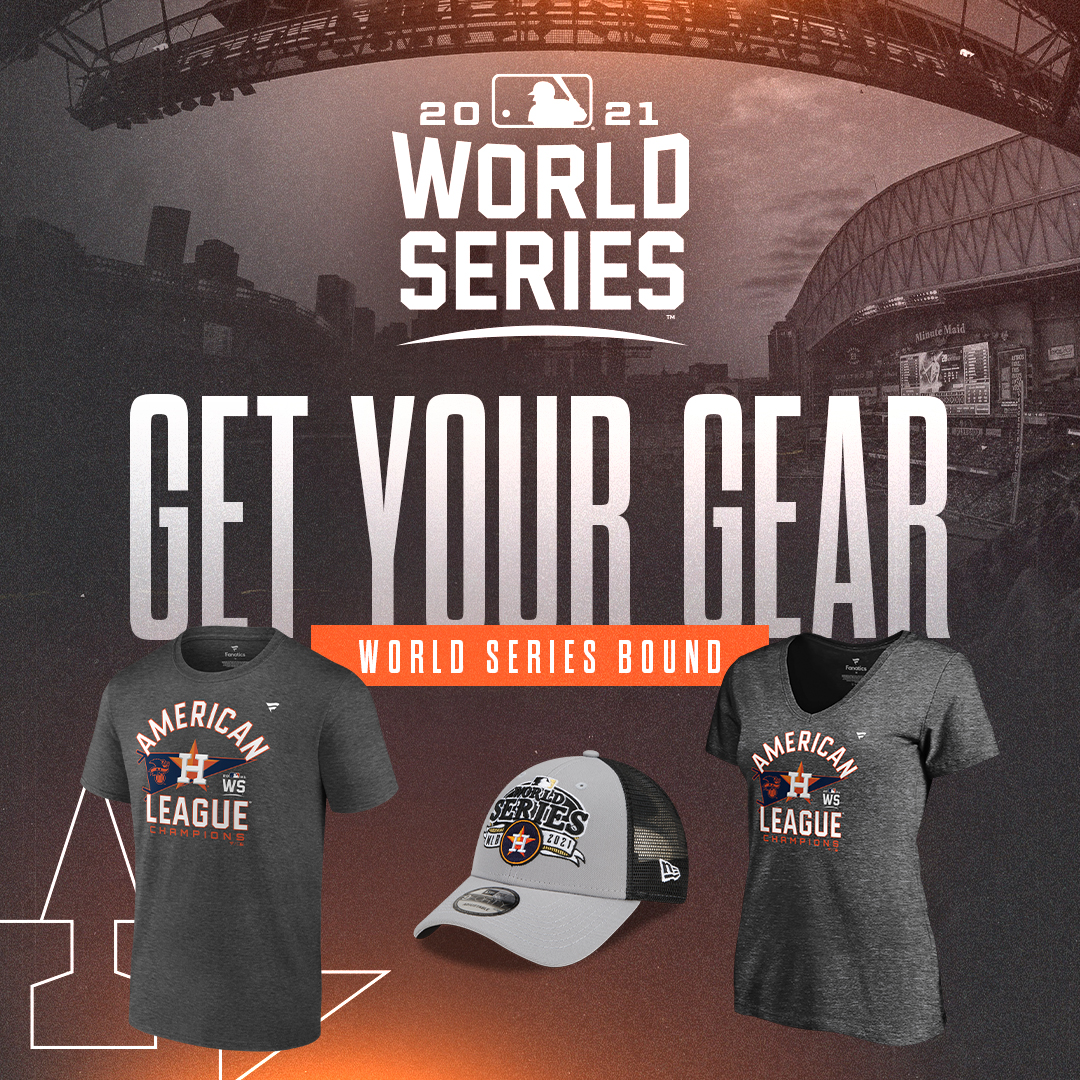 Houston Astros on X: Dress like a winner! The #Astros Union Station Team  Store is fully stocked with American League Champion apparel. #ForTheH   / X