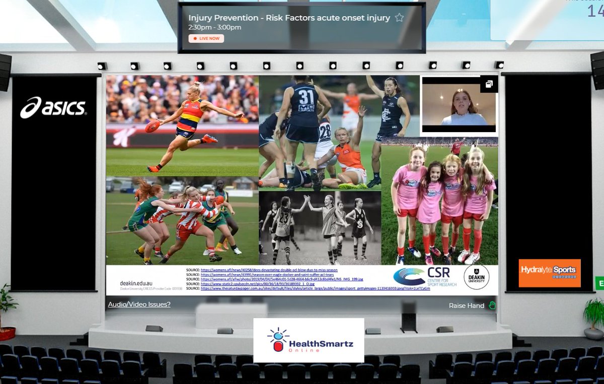 Awesome presentation on prevention of ACL injuries if female footballers by <a href="/RolleyTess/">Tess Rolley</a> at Sports Medicine Australia Conference Sponsored by <a href="/Health_Smartz/">Health Smartz Online</a>