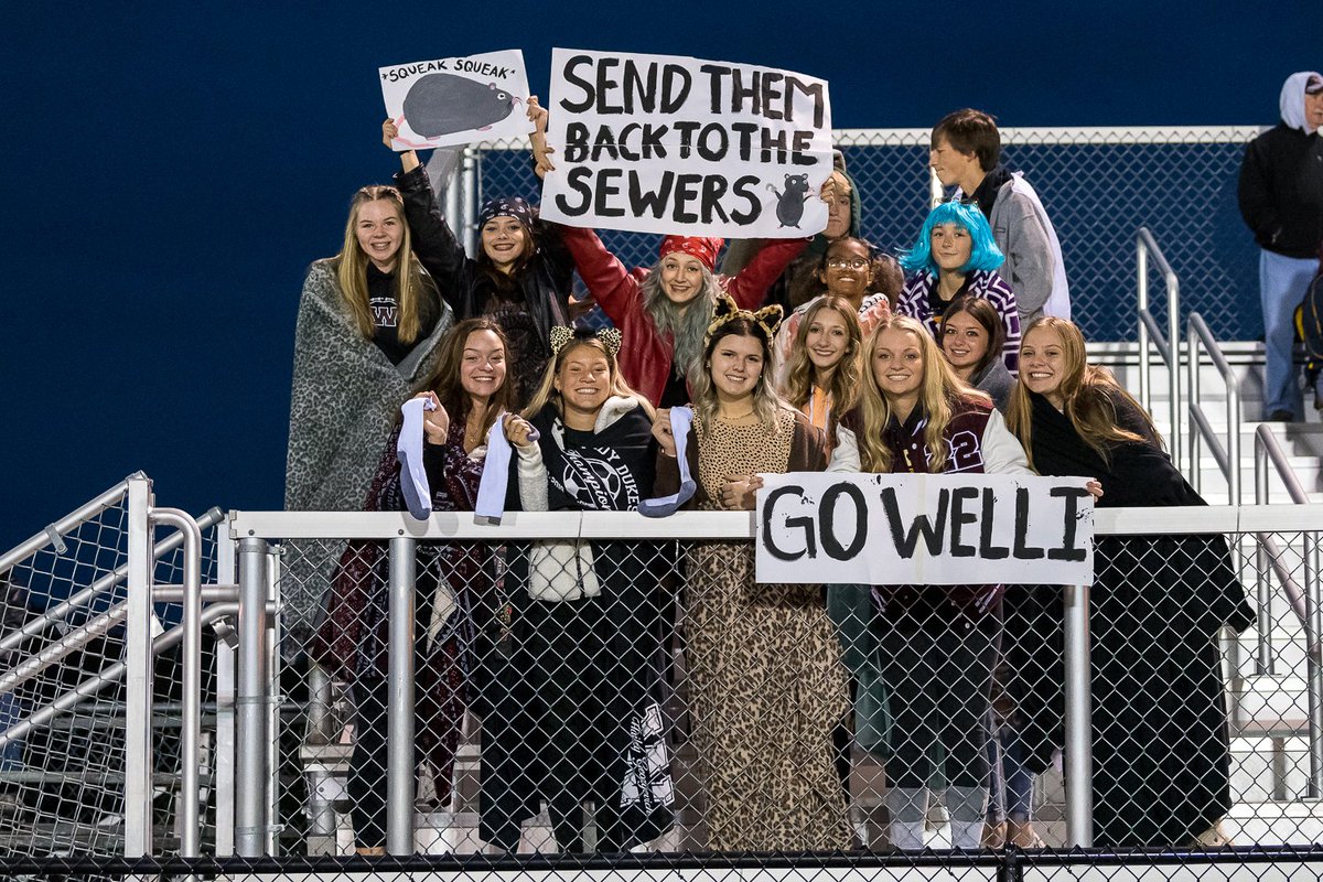 The Wellington Student section out supporting the Dukes at Black River tonight. <a href="/brookelehmkuhl8/">brooke</a> @brookenoss3 <a href="/hgeorgevich_3/">Hailey</a> <a href="/hardobyteddi/">teddi hardoby</a> <a href="/ChappellMckenna/">mckenna 🦋</a> <a href="/LindseyGott/">lindsey</a> @Jayde82714346 <a href="/EstellaOhly/">Estella Ohly</a> <a href="/donnel_tess/">Tess Mc Donnel</a>