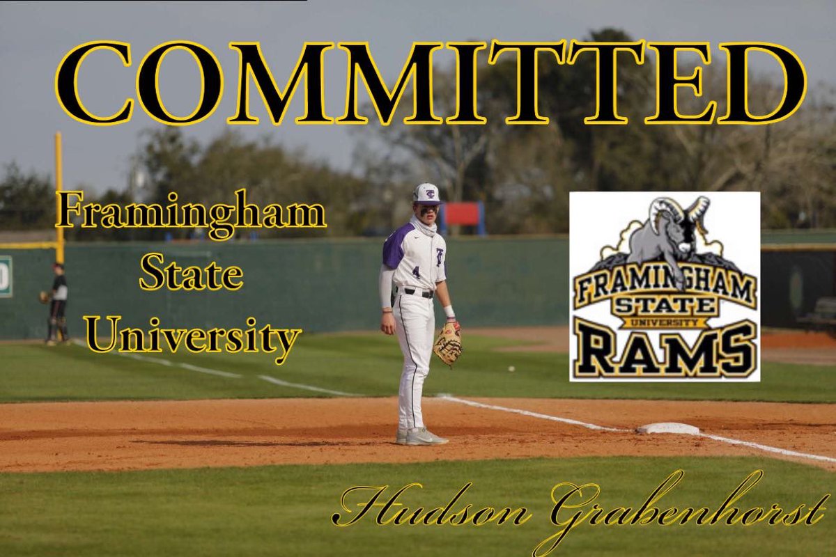 HGrabenhorst's tweet photo. I am truly blessed to announce that I will be attending Framingham State University to further my academic and baseball career. I would like to thank you coaches, family and friends for helping me along the way. Can’t wait to be a Ram! @DavidWa46596841 @FramBase https://t.co/T0HCCf0zXI