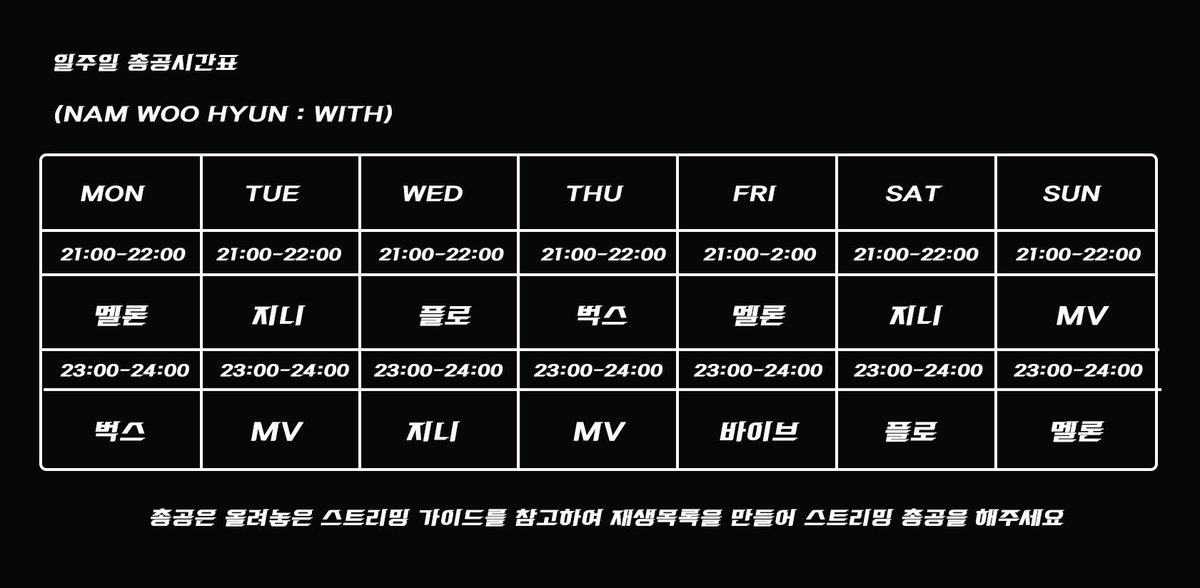 [📃]총공시간표 안내

확인하시고 총공시간표에 맞게 총공을
진행해주세요

+스트리밍 가이드도 참고해주세요