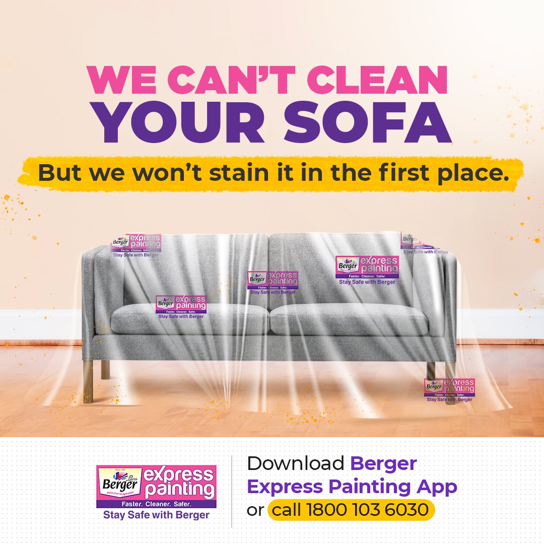 BergerPaintsInd's tweet photo. Our furniture and floor covers give you a clean, mess-free painting experience. Know more: https://t.co/8r50o8NqNA
#BergerExpressPainting #FasterCleanerSafer https://t.co/EsOAgpoN0e