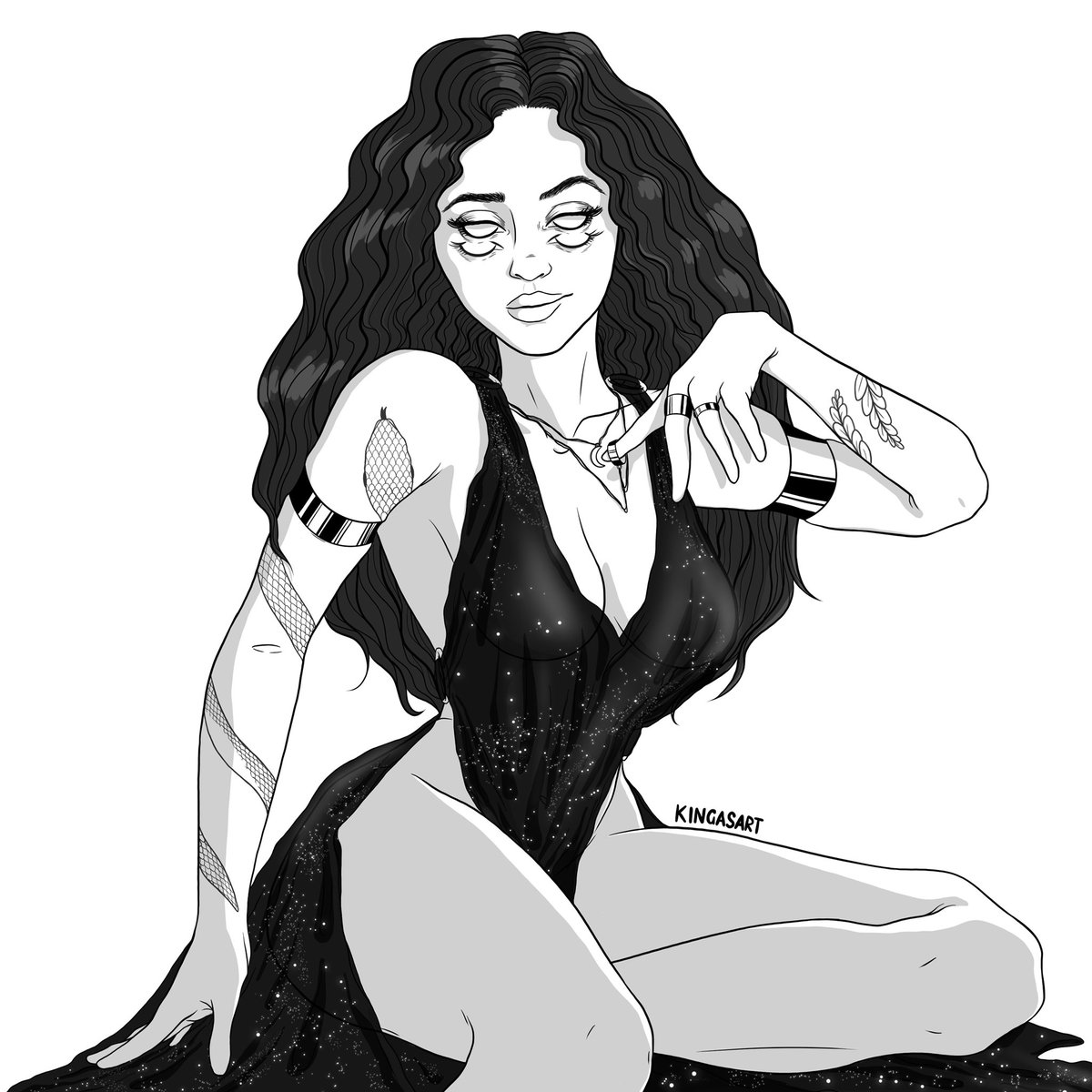 kingasart's tweet photo. Atë / Error - goddess of mischief, delusion, ruin, and blind folly, rash action and reckless impulse. She led men snd gods down the path of ruin.
#kingasart #illustration #ArtistOnTwitter https://t.co/QBPJqBFLkI
