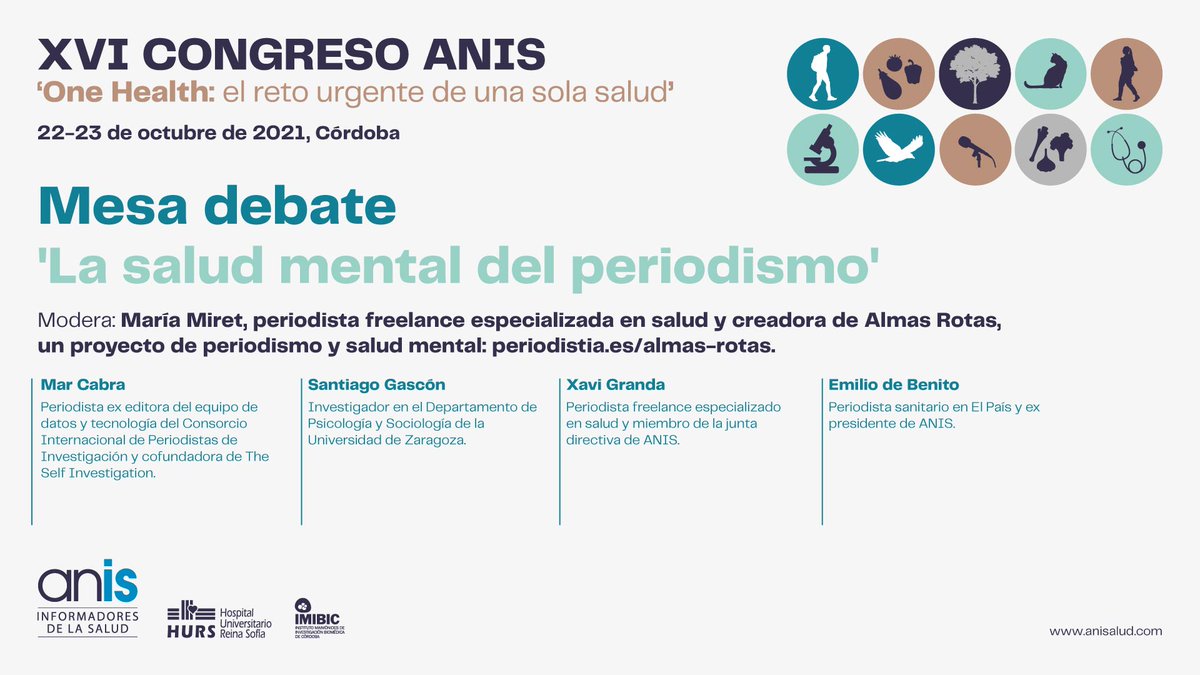 anisalud's tweet photo. 🚀 En marcha “La salud mental del periodismo”

En esta mesa descubriremos las claves para cuidar de nuestra salud mental con @periodistia, @cabralens,  Santiago Gascón, @emiliodebenito y @xavigranda 

📺 Síguela 👉https://t.co/X7TCkVduWG

#SaludMental #Periodismo #SaludLaboral https://t.co/QP8tNln2SD