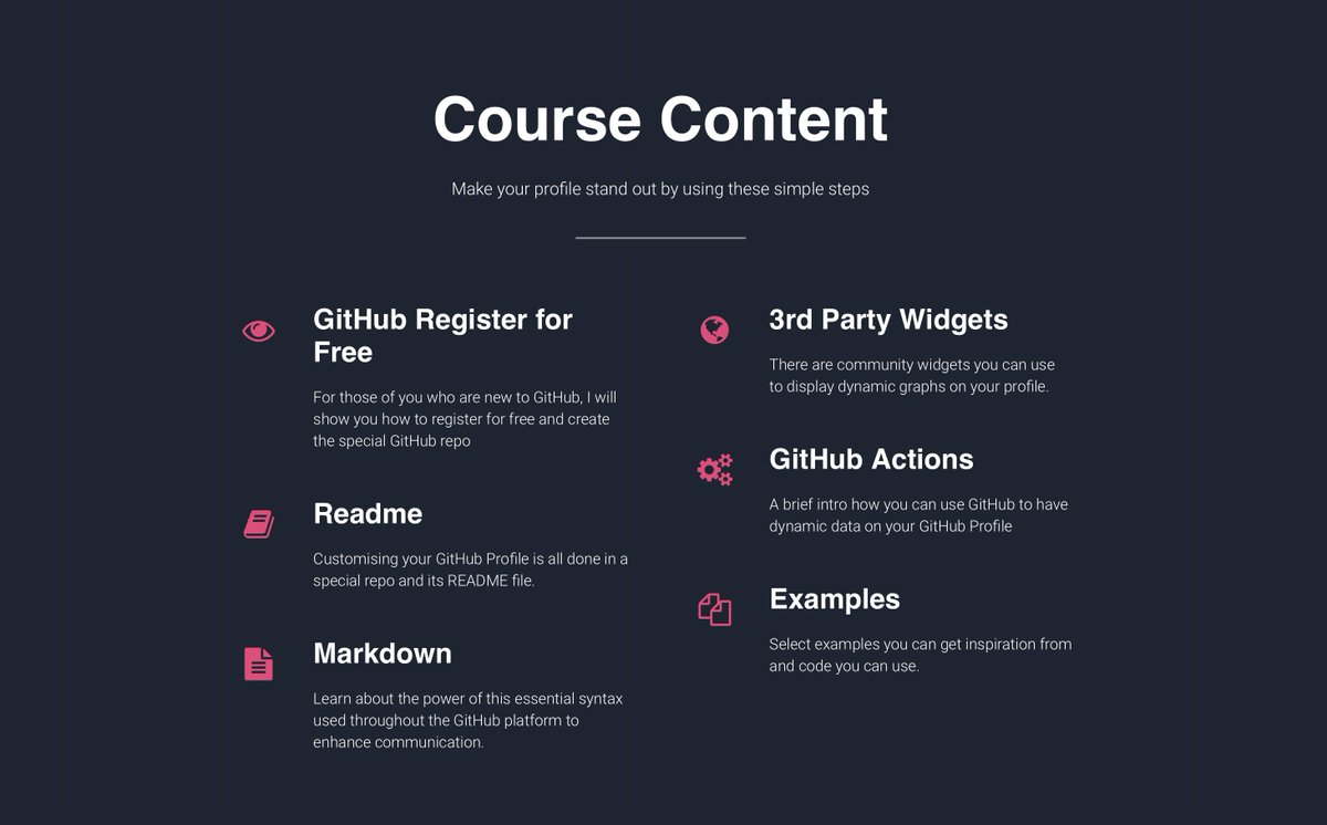 eddiejaoude's tweet image. Happy Saturday 🥳
💤 Make sure you get some rest
📚 Make sure you learn something too
Looking for something to learn?
➡️ Have you see my FREE course on "How to make your GitHub Profile standout"
✅ Get the job you want
✅ Get the clients come to you
Sign up link below 👇