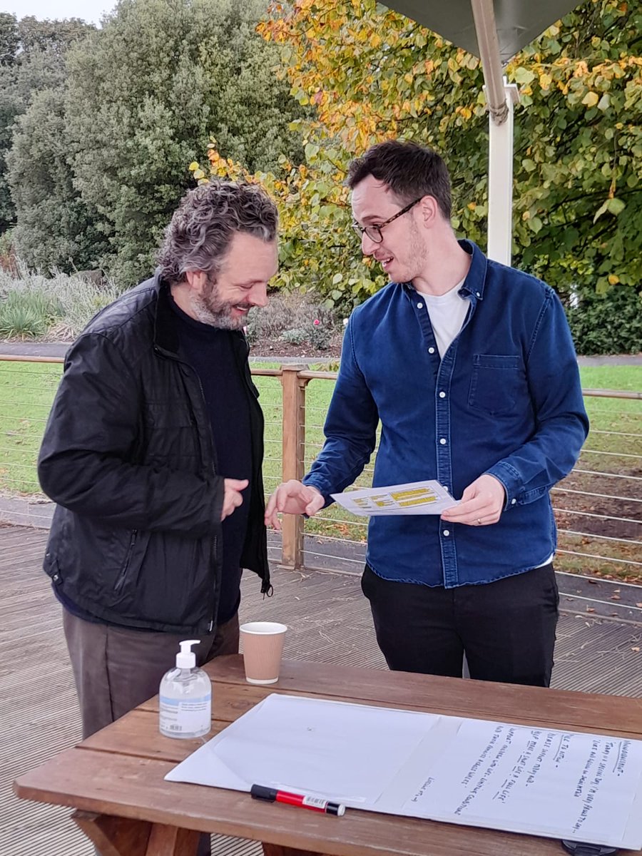 RhodriLouis's tweet photo. Had the pleasure of filming @michaelsheen recently who has become a @tyhafan ambassador. Welcome to Team Tŷ Hafan 💚 https://t.co/sZlksI2iht