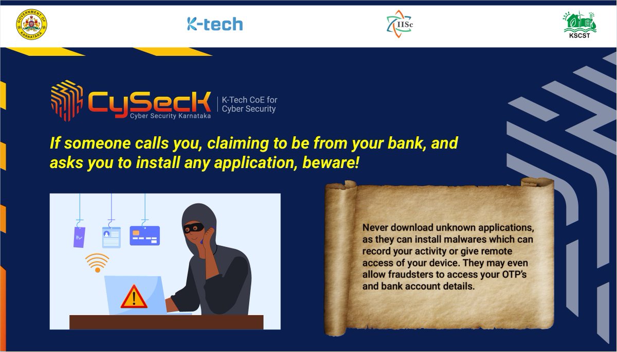 CySecKCoE's tweet photo. Day 30- #Tip30
Stay #cybersecure and #cyberaware
Do Your Part. #BeCyberSmart 

#cybersecurity #CybersecurityAwarenessMonth #CyberAwareness 
@iiscbangalore @ITBTGoK  @Startup_Kar 
@Cyberdost @CybercrimeCID @BlrCityPolice https://t.co/hok5QfmvUy