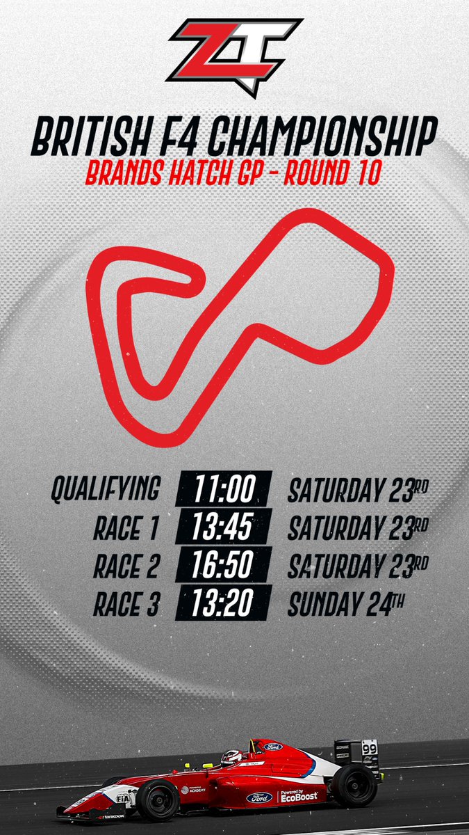 ZakTaylorRacing's tweet photo. All the times you'll need to keep up with our @britishf4 finale. We're raring to go. 👊

#ZakTaylor #ArdenMotorsport #BritishF4 https://t.co/JyDdbmOwdO