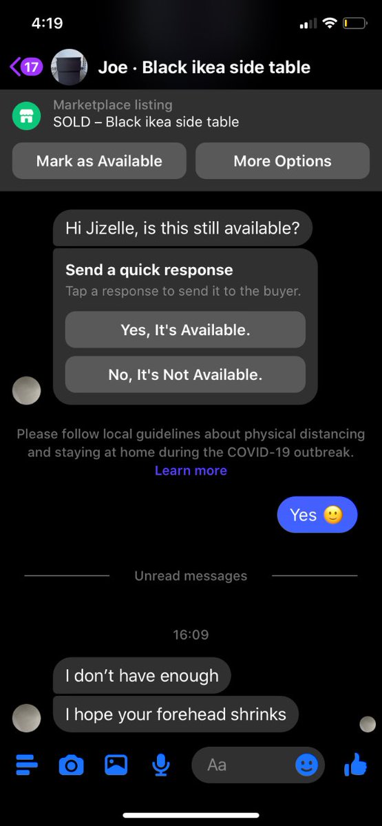 angelguin2's tweet photo. Facebook marketplace has the weirdest people 😭 https://t.co/z6WIKlHCPx
