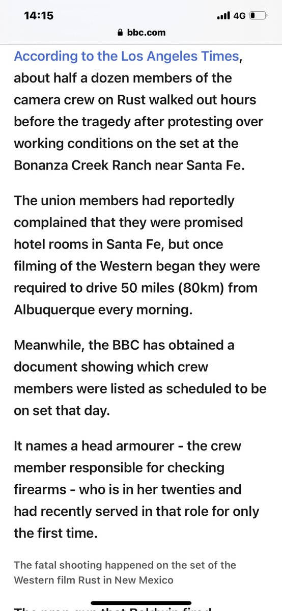7thclouds's tweet photo. @BBCNews “Live round”means”live bullet”, not blank.>
“BBC: The unnamed director did not know the prop contained live ammunition” “The prop gun that Baldwin fired contained a "live single round"(Variety)”
BBC:https://t.co/TtXY0A2jPY
BBC:#propgun, #blank, #liveround:
https://t.co/uT2Jl4uaTw https://t.co/hbaQHXAaUF