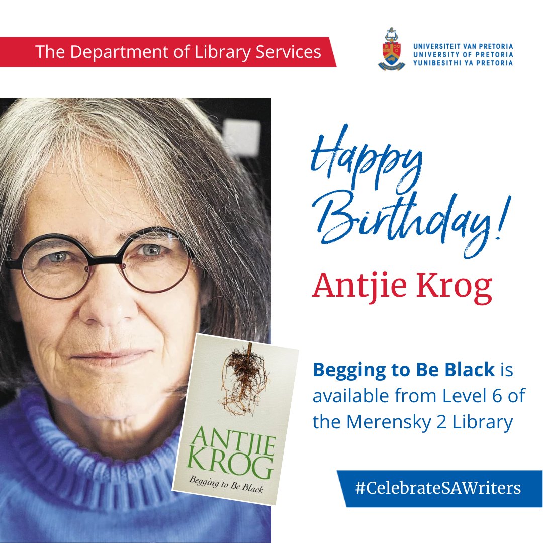 Happy birthday to poet, philosopher and academic, Antjie Krog. 