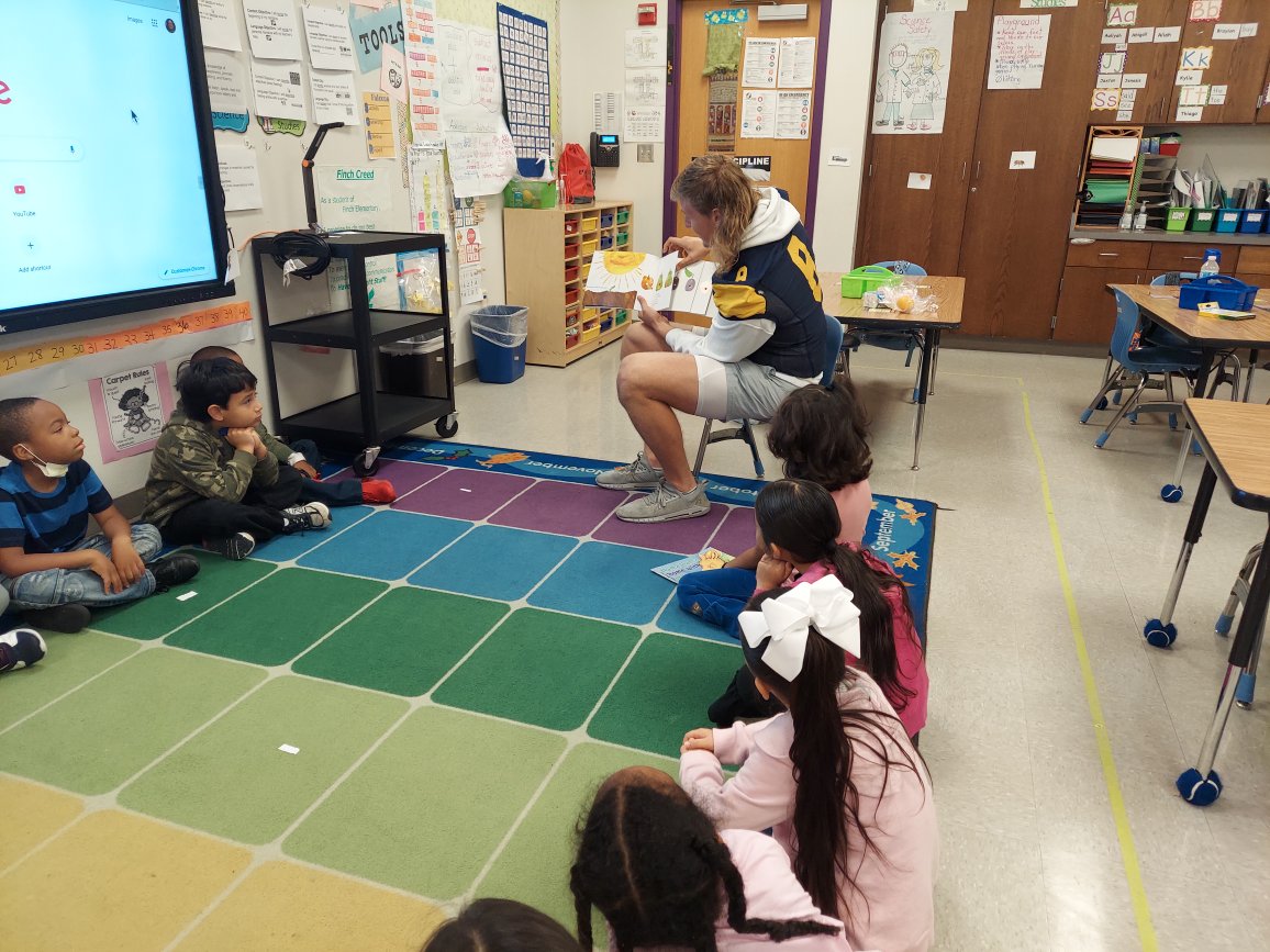 Thank you McKinney HS Football player Tanner for reading and answering questions! We love our football players! #mymisd #finchfalcons #MHSLions