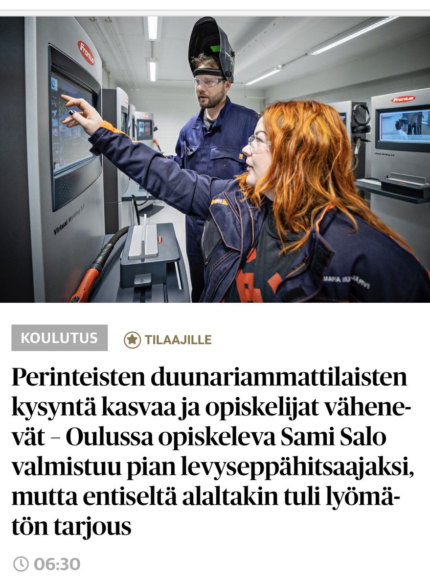VesaP's tweet photo. Kalevassa ja Hesarissa tekniikan alan osaajatarve vahvasti esillä. #OSAO’ssa haasteeseen vastattu oppimispolkuja ja -ympäristöjä ja sidosryhmäyhteistyötä kehittämällä. #uudetteknologiatkonejatuotantotekniikassa #sähkö2.0 #RobIot #Rak3a #DigiAuto #EduAuto #EAKR #ESR https://t.co/EImqWOb0FU