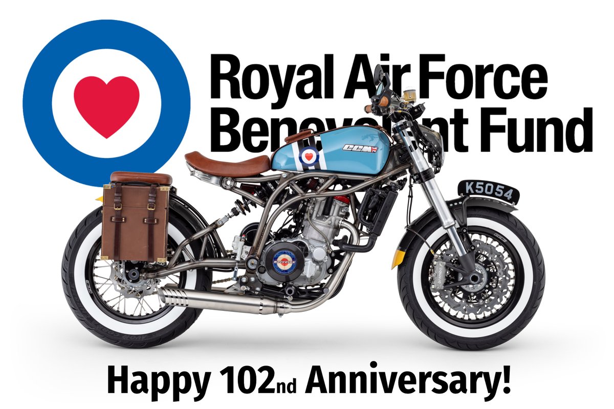 102 years ago today, The RAF Benevolent Fund was born. CCM donates £1000 towards this fabulous organisation from the sale of every RAFBF100 motorcycle. Learn more by visiting ccm-motorcycles.com/bikes/raf-spit… #rafbf #RAF100