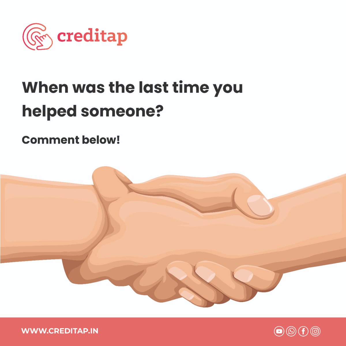 Creditap3's tweet photo. Lets go back to the time when you helped someone - whether it was holding your friend's heavy book or giving a stray dog a biscuit!!

Comment below!

Visit: https://t.co/SovvRpqBlh or
Download the app: https://t.co/jt6SxgbR9R

#students #brightfuture  #educationalneeds #creditap https://t.co/HqZjpGEXZX