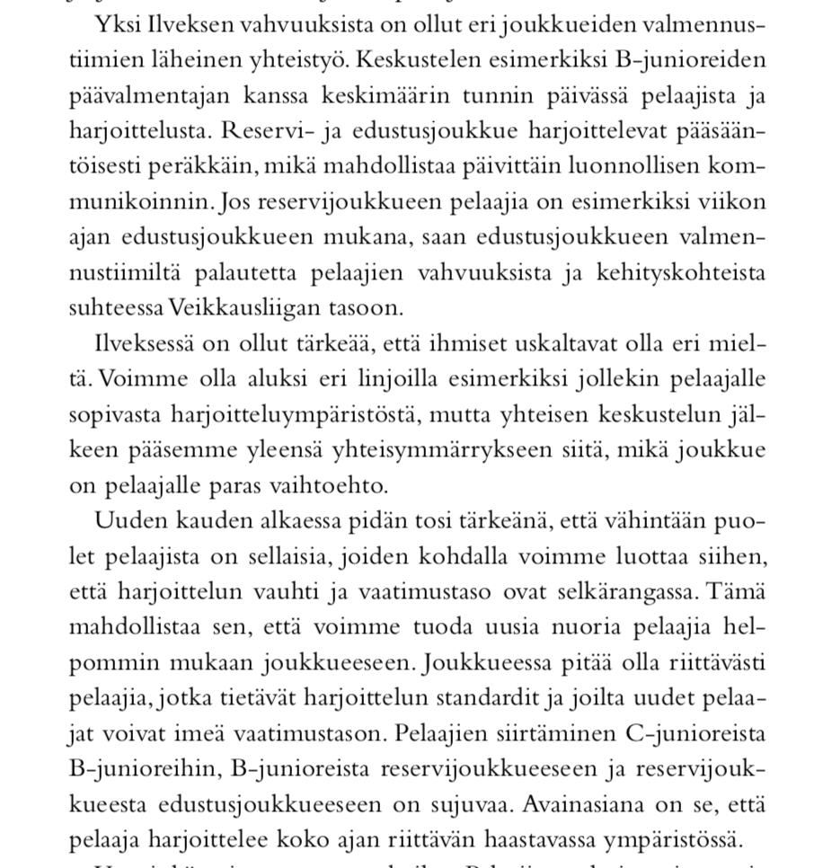 ErkkoMeri's tweet photo. Tampereen Ilves on ollut viime vuosina yksi suomalaisen jalkapallon pelaajakehityksen suunnannäyttäjistä. 

Parempia pelaajia -kirjassa seuran entinen ja nykyinen toimija, Markus Paananen ja Joni Lehtonen, avaavat ajatuksiaan Ilveksen tarinasta. @IlvesJuniorit #junnufutis https://t.co/qnOpI3Us11
