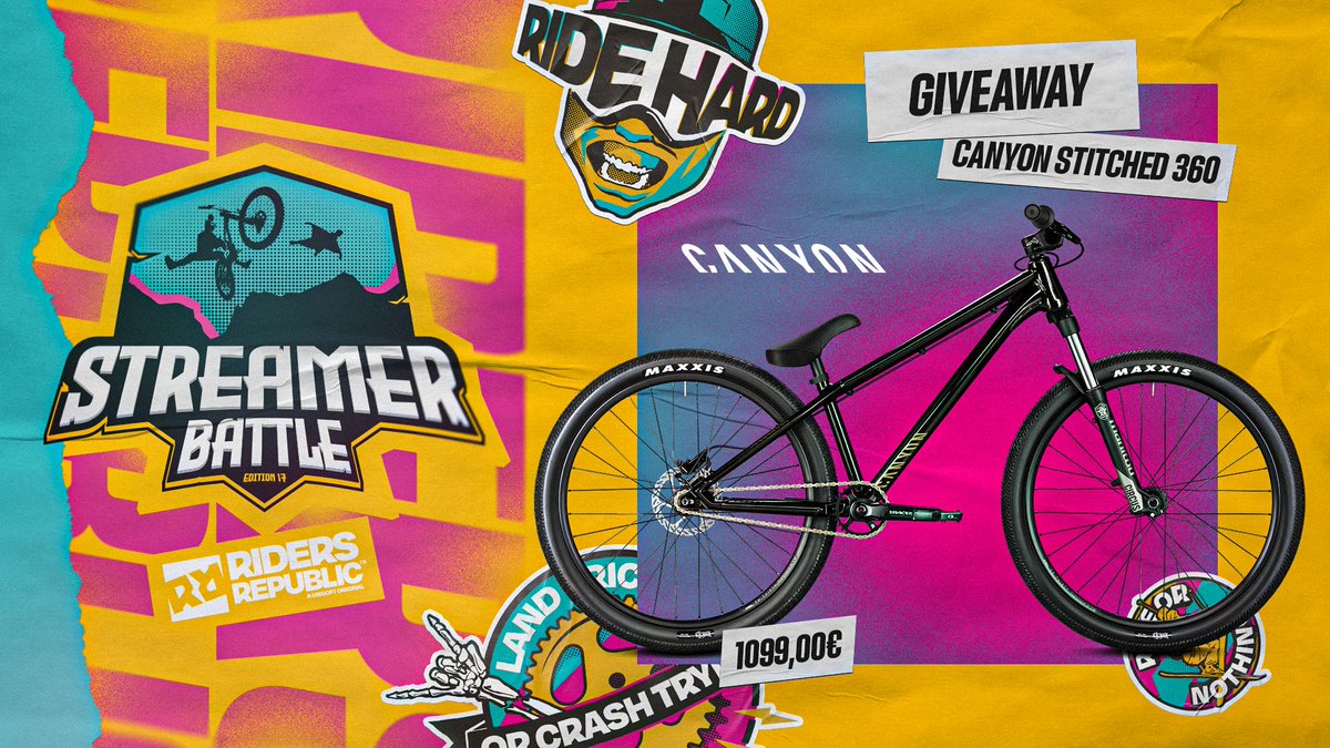 CONCOURS 🎁

On a pensé aux sportifs pour ce #StreamerBattle sur #RidersRepublic ! Je vous fais gagner un VTT Canyon Stitched 360 qui va sortir prochainement 🔥

• Follow <a href="/Doigby/">Doigby</a> &amp; <a href="/UbisoftFR/">Ubisoft FR 🇫🇷</a> &amp; <a href="/CanyonFrance/">Canyon France</a>
• RT et Like ce tweet

📅 Tirage au sort lors de l'émission le 23/10