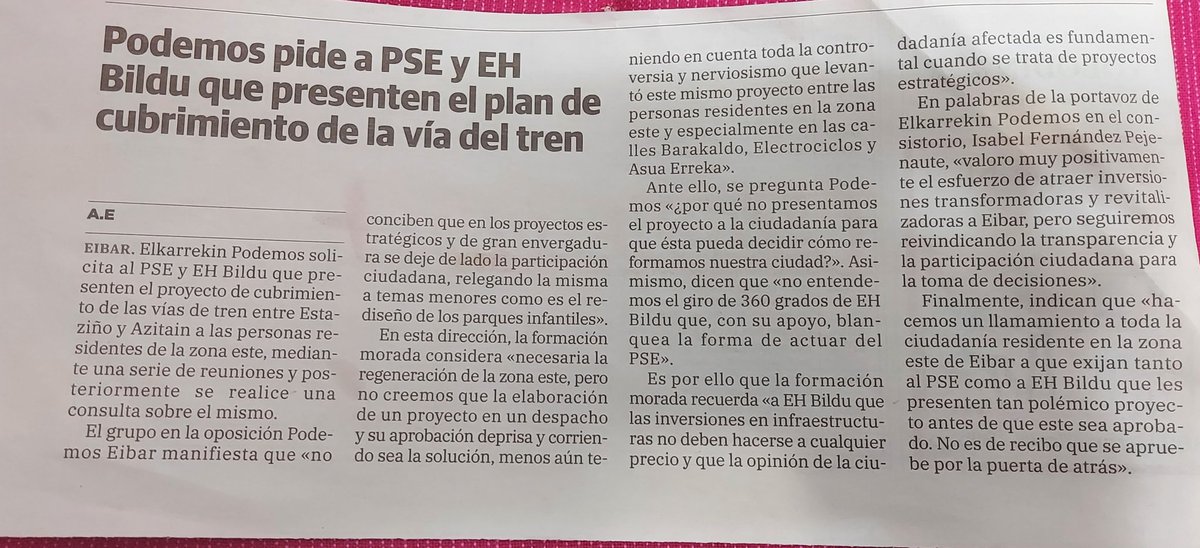 noalzulo's tweet photo. Un #medio de #lucha: #eibaropina #contra el #proyecto de #construcción gestionado por #EibarkoUdala y #ETSsarea del #bidegorri, #paseourbano: #Estacion-#Azitain en #eibar. #Injusticia. #Electrociclos: NO AL PASEO QUE NOS ENTIERRA. #BarrenaKalea también existen https://t.co/EXKVSaXmsC