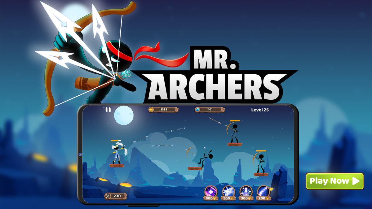 tohsoftgame's tweet photo. Mr. Archers - Archery game that shows the excellent ability of the archer master. Immersive in the game, you will become a skilled archer with super skills. Hold the arrow then drag the bowstring to aim accurately.
https://t.co/NOI0lhFHVY https://t.co/9KheTqaxRY