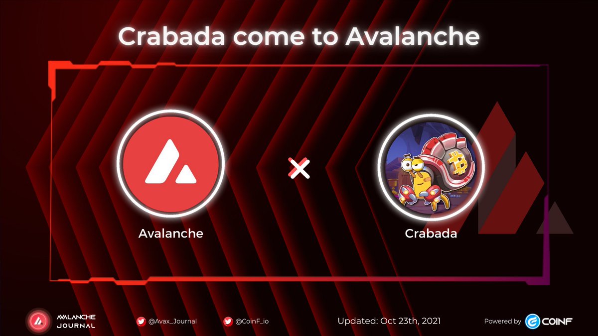 Avax_Journal's tweet photo. Welcome home! @PlayCrabada
Crabada is a P2E idle game on @avalancheavax.
More detail about Crabada: https://t.co/zTK34KXwZl
#Avalanche $AVAX #Crabada $CRA $TUS #CoinF #AvaxJournal https://t.co/FeOtaxfgbx