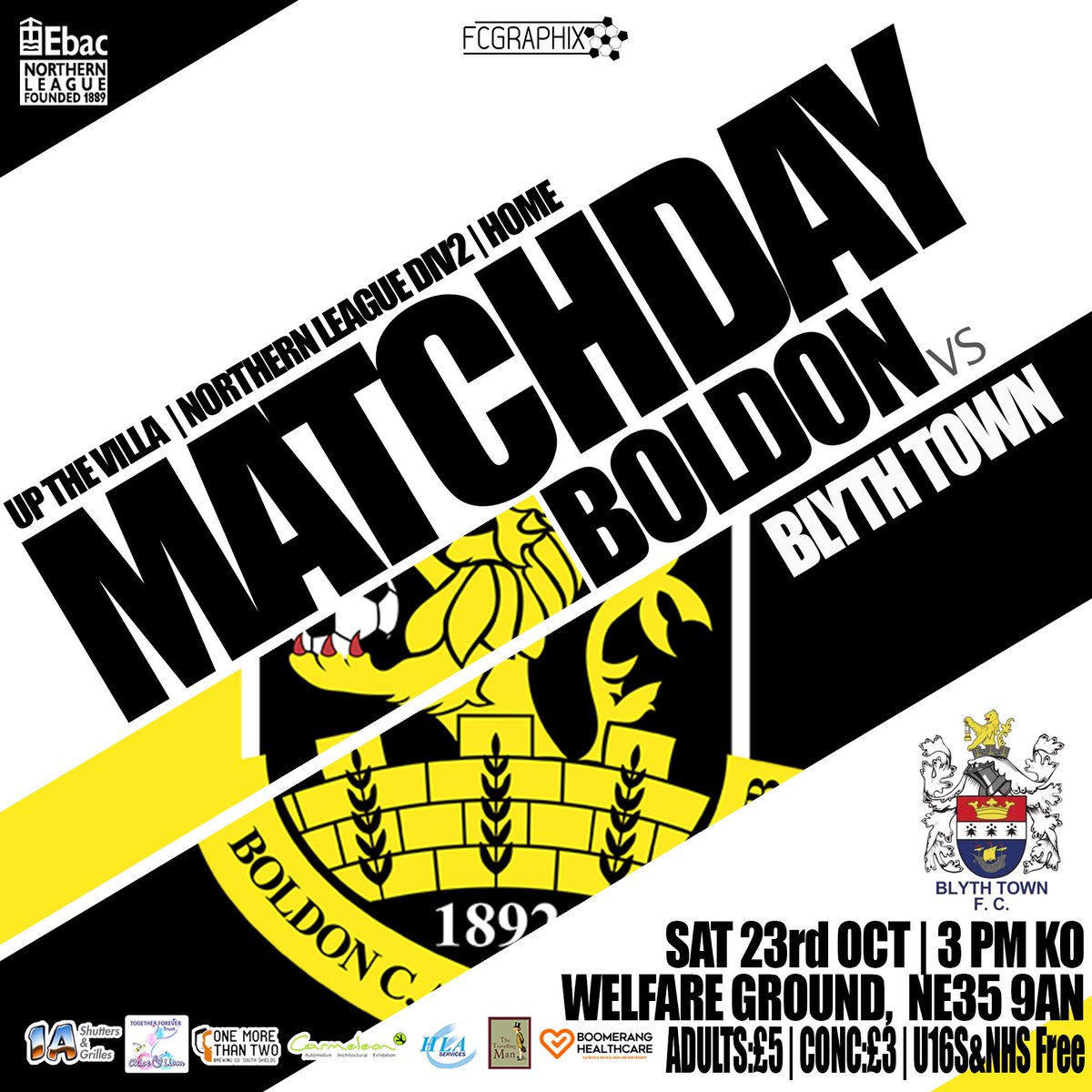 Game Day as return to The Villa to face <a href="/Blyth_TownFC/">Blyth Town FC</a> 15:00 kick off. 
⚫️⚪️ #upthevilla