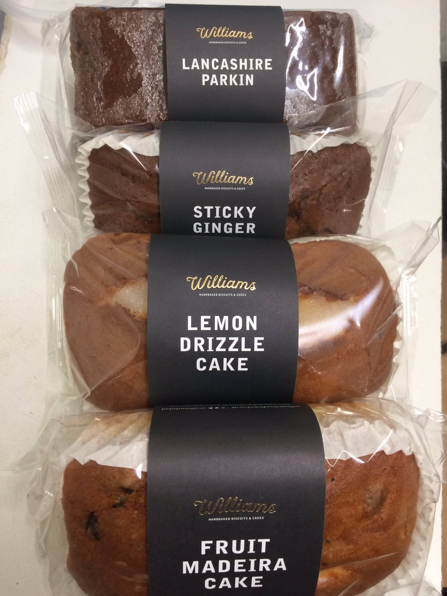 Anyone for cake?              @williamsbaked                 #FruitMadeira.                    #LemonDrizzle.                   #StickyGinger.                     #LancashireParkin              #LocalFare