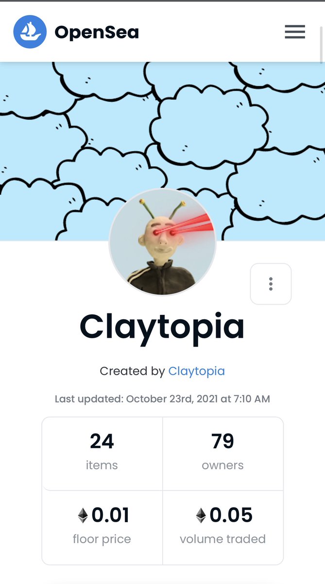 ⚠️ Please take a minute report these guys who are using our work and selling it on <a href="/opensea/">OpenSea</a> - let’s get it taken down. 

And… to make matters worse.. they’ve used my MOTHERS CLAY as the profile pic 😡 

Thanks all

opensea.io/collection/cla…