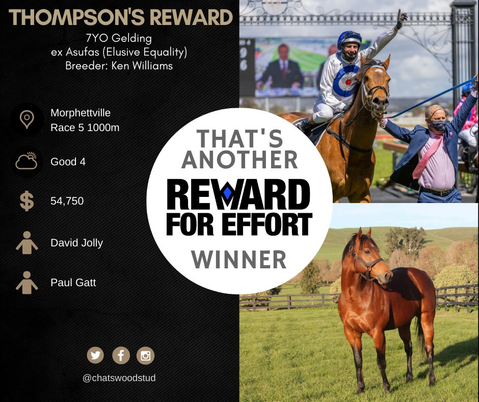 Wouldn't be a Saturday without a Reward Winner in Adelaide.