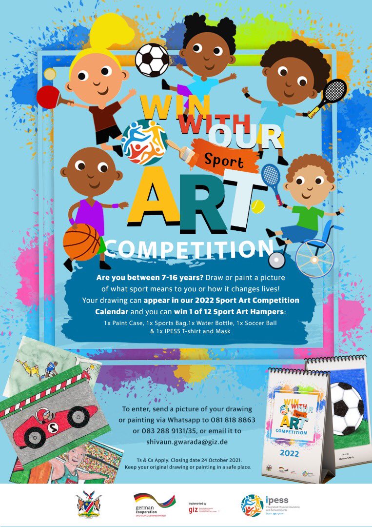Energy100FMNam's tweet image. Oh, don’t they just grow up so fast! Here’s something for the small once to keep them busy this weekend! 

Great Sport Art Hampers up for grabs!!!

#SportMoves
#SportEducates
#GIZS4DA
#IPESS
#SportArtCompetition
#AwesomePrizes