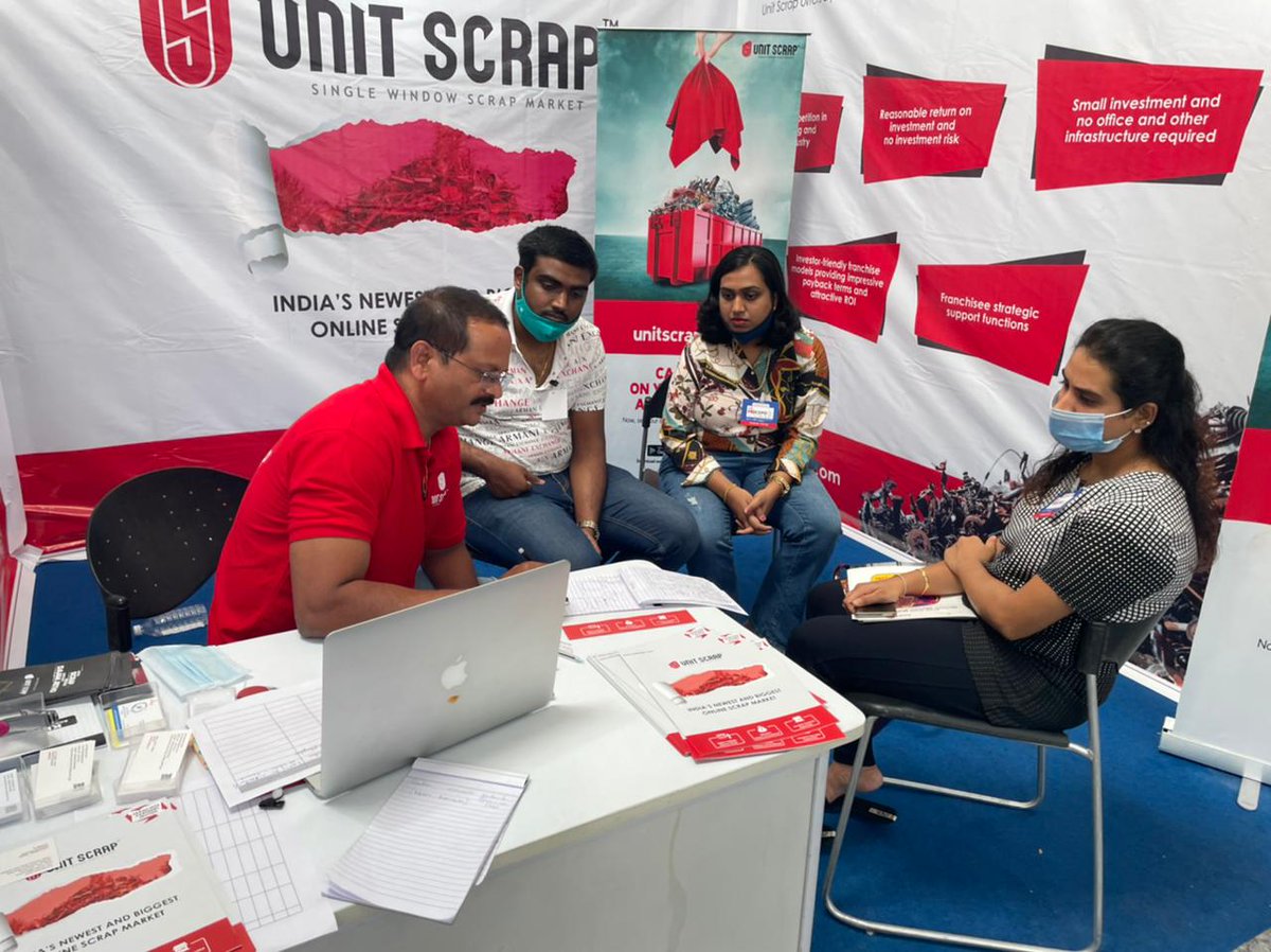 UnitScrap's tweet photo. Unitscrap at Bangalore exhibition to recruit channel partners all over india 🇮🇳
#franchise #franchiseindia #FranchiseBusiness #exhibition #exhibition2021 #UnitScrap #banglore #exhibition2021 #startupbusiness #recruitment #channelpartners #india #StartupIndia #PMModi #entrepreneur https://t.co/AJLsUBpsSI