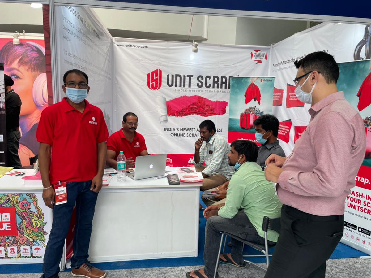 UnitScrap's tweet photo. Unitscrap at Bangalore exhibition to recruit channel partners all over india 🇮🇳
#franchise #franchiseindia #FranchiseBusiness #exhibition #exhibition2021 #UnitScrap #banglore #exhibition2021 #startupbusiness #recruitment #channelpartners #india #StartupIndia #PMModi #entrepreneur https://t.co/AJLsUBpsSI