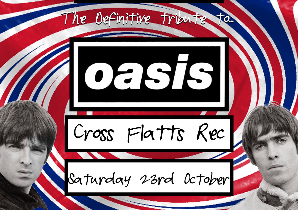 Come and see us after the #leeds v #wolves match at Cross Flatts Recreation Club, Beeston.
Playing all the #oasis classic you know and love.
£1 Members
£3 non-members