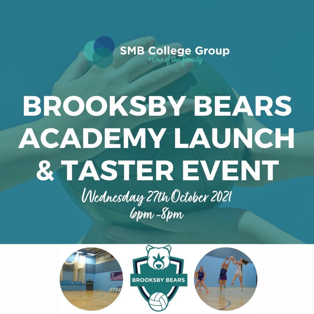 Our Brooksby Bears Netball Academy Launch &amp; Taster Event is coming up! 🤩

Come along and find out what it's like to be part of our Netball Academy! 👇
buff.ly/3niXOV1

#OneoftheFamily #Netball @SMBCollegeGroup <a href="/CharnRutland_NC/">Charnwood Rutland Warriors</a>