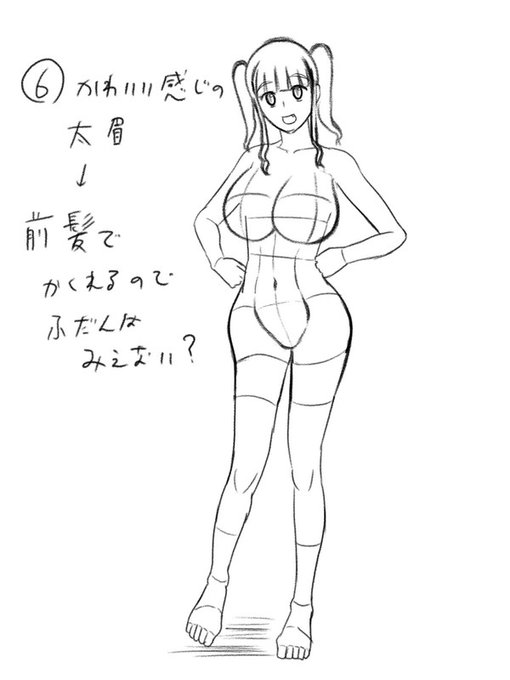 ⑥かわいい感じの太眉
前髪ぱっつんでおでこ隠れ目なのでワンポイント 